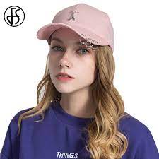 Fs Korean Style Fashion Baseball Cap With Ring Women Adjustable Snapback Hat Men Outdoor Caps Summer Sports Black Pink W Cap Men Hats For Men Snapback Hats Men