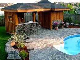 Pool Side Sheds With Bars Pool Shed With Bar Area Traditional Garage And Shed Backyard Sheds Outdoor Sheds Backyard Pool