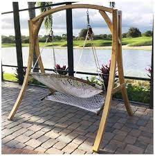 hammocks deluxe wooden arc frame hammock swing chair stand heavy duty russian pine hardwood weight cap in 2021 wooden hammock stand wooden hammock hammock swing chair
