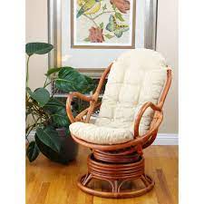 While the basic papasan is perfectly circular, the swivel rocker is vertically upright with the. Sk New Interiors Java Swivel Rocking Lounge Chair Natural Handmade Rattan Wicker With Cream Cushions Colonial Walmart Com In 2021 Wicker Rocking Chair Wicker Swivel Chair Swivel Rocker Chair