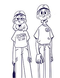 Drawing Of Me And My Friend In Some Baseball Stuff I M The Tall One Lol Art Sketches Drawings Illustration Art