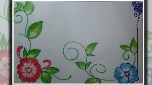 Flower Design Drawing Floral Border Design On Paper Border Frame Design Youtube On your paper, draw a row of dots:
