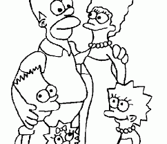 Para ayudaros en esta tarea os presentamos este dibujo de una cena en familia para colorear con los niños. La Familia Simpson Al Completo Dibujos Para Colorear