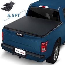 ··· vynle soft tri fold pickup deck bed tonneau cover for truck accessories pickup bed covers. Yitamotor Soft Tri Fold Truck Bed Tonneau Cover Compatible With 2015 2020 Ford F 150 Styleside 5 5 Ft Waterproof Tear Resistant Pvc Pickup Amazon In Car Motorbike