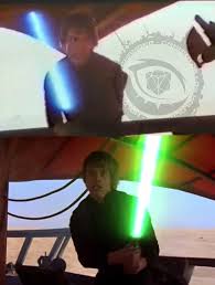 However, in a fight with darth vader, he cuts off luke's hand with the blue lightsaber. Film Initially The Luke S Lightsaber Was Blue In Rotj Fandom