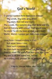 Edna St Vincent Millay S God S World Edna St Vincent Millay Vincent Edna