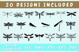 Download Dragonfly Svg Bundle 20 Designs Cricut Cut Files Crella