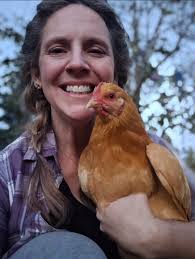 Women sharing experiences with chickens and pet naming themes