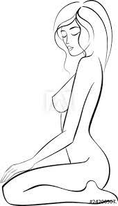 Male body sketches by vinnie14 on deviantart. Woman Body Sketch Sit Stock Vector Adobe Stock