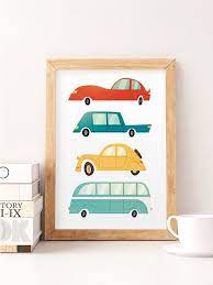 Giant jungle tree wall decal removable vinyl sticker mural art bedroom nursery baby kids rooms wall décor. Cars Wall Art Kids Cars Print Children Wall Decor Wacky Etsy Kids Wall Decor Kids Room Wall Stickers Car Wall Art