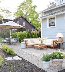 Lauren Macke Home Theology On Instagram Our Backyard Makeover How To Install A Pea Gravel Patio Is Up On Patio Makeover Backyard Makeover Backyard Inspo