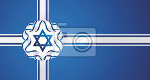 Izrael ma 18 290 km dróg, 975 km linii kolejowych i 47 lotnisk. Izrael Flaga Wstazka Symbol Godlo Prezent Luk Bialy Niebieski Fototapeta Fototapety Myloview Pl