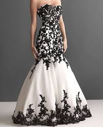 Black And White Wedding Dress Gekleurde Bruidsjurken Bruidsjurk Trouwjurk