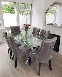 7 piece kitchen room furni glass top dining table set. Ella 200cm Glass Dining Table Dining Room Table Set Dining Room Table Decor Dinning Room Decor