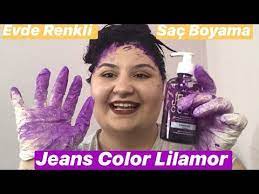 Evde Lilamor Sac Boyama Jeans Color Lilamor Renkli Sac Boyama Youtube Sac Renkli Saclar Evler