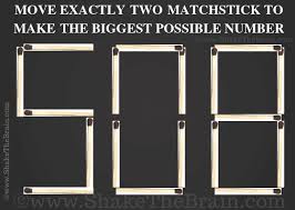 Whether the skill level is as a beginner or something more advanced, they're an ideal way to pass the time when you have nothing else to do like waiting in an airport, sitting in your car or as a means to. Out Of Box Thinking Maths Matchstick Riddle