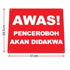 Untuk pengamanan secara fisik terhadap obyek tanah dapat dilakukan dengan membangun tanda batas berupa pagar dan juga memasang papan tanda kepemilikan yang ditulis. Papan Tanda Awas Everything Else Others On Carousell
