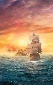 Pirate Ship Wallpaper Pirate Ship Wallpaper Download Water Illustration Sailing Art Ocean Wallpaper