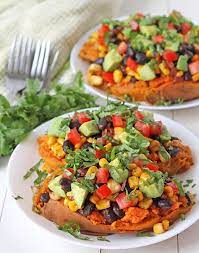 Easy Vegan Stuffed Sweet Potatoes Recipe Vegan Sweet Potato Recipes Vegan Sweet Potato Vegan Side Dishes