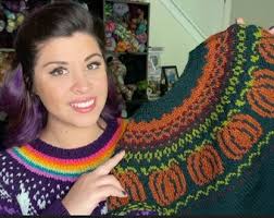 Pumpkin Patch Sweater adults-kids PDF Pattern Digital Download Dk/worsted  Weight-top Down Pullover Pumpkins Halloween Fall