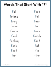 11,986 views sep 19, 2021 hello friends, in this video we . Words That Start With F For Kindergarten Primarylearning Org