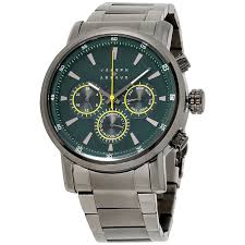 Joseph Abboud Mens Green Dial Gunmetal Chronograph Watch