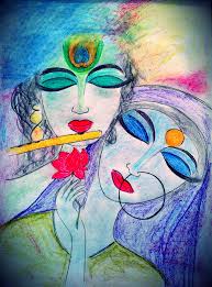 Radha Krishna Drawing By Harshada Chougule Thus all the forms of god reside within krishna, where all the forms are absolute and divinely one. radha krishna drawing by harshada chougule