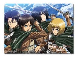 Attack On Titan Levi Eren Mikasa Armin 33 X 44 Wallscrolls .of the attack on titan manga: