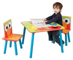 Sesame Street Table Chair Set Wood Kids Children Activity Playroom Study New Kids Table And Chairs Toddler Table And Chairs Sesame Street
