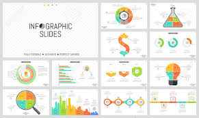 set of minimal infographic design layouts pie and bar charts