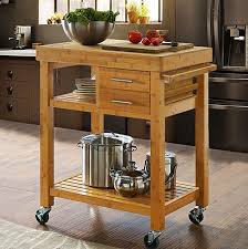 Amazon Com Clevr Rolling Bamboo Wood Kitchen Island Cart Trolley Cabinet W Towel Rack Drawer Shelves In 2020 Wood Kitchen Island Rolling Kitchen Island Kitchen Cart