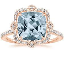18k White Gold Aquamarine Reina Diamond Ring In 2020 Aquamarine Rings Aquamarine Engagement Ring March Birth Stone