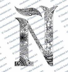 En esta web tenemos ⚡ todo. Letra N Con Mandalas Para Colorear Imprimible Etsy