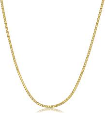 Check spelling or type a new query. Amazon Com Kooljewelry 14k Yellow Gold Flat Wheat Chain Necklace 1 5 Mm 18 Inch Chain Necklaces Jewelry