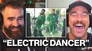 Travis can't stop laughing at Jason's dance moves ahead of Monday Night  Football