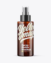 Amber Spray Bottle Mockup Yellow Author