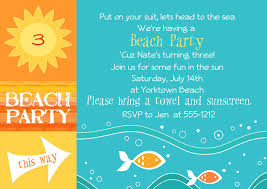 Beach party invitation stock vectors, clipart and illustrations. Beach Invitations Free Beach Party Invitations Beach Themed Party Backyard Beach Party