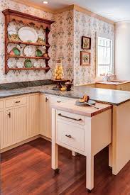 gorgeous butcher block cart in kitchen