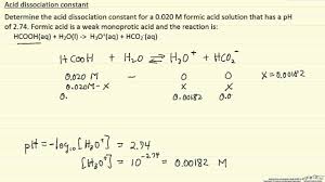 Acid Dissociation Constant Example Youtube