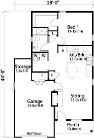 This spacious plan separates the typical bathroom amenities, creating. House Plan 45188 One Story Style With 743 Sq Ft