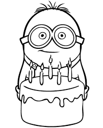 Prepare for some coloring enjoyable with free coloring pages. Minion With Birthday Cake Coloring Sheet