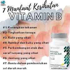 Set a(optimum health) * rm80 only 30 tabs of vitalea/ multivitamins 30 tabs of b complex 45 tabs of vitamin c. 7 Manfaat Kesihatan Vitamin B Azura Abdul