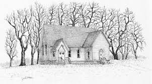 Country Church 1 By Jack G Brauer Landscape Architecture Drawing Country Church Church Artwork