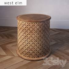 West Elm Carved Wood Side Table Derevyannye Tumbochki Bokovoj Stolik Stol
