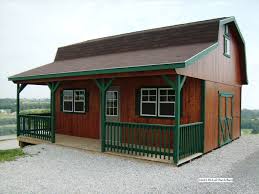 The 10′ x 20′ shed is 10′ x 16′ on the inside plus the 4 foot deck. Hi Loft Porch Barns Miller Storage Barns