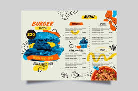download delicious blue burger restaurant menu for free menu de restaurante design de menu de restaurante projeto do menu
