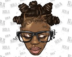 Afro Bantu Knots Hairstyle Wayfarer Glasses Png Sublimation Design, Black  Woman Png,afro Bantu Knots Hairstyle Png,afro Png,digital Download