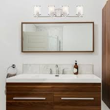 Two finishes that work in any interior and mix well with wood tones. Hampton Bay Truitt 4 Light Brushed Nickel Vanity Light With Combinatio Decohub Home Outlet Store