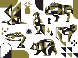 Animal Sheet Animals Geometric Animals Illustration Art