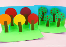 Place the base of the photo on the crease where the card folds. Fall Pop Up Tree Card Easy Paper Craft For Kids I Heart Crafty Things